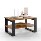 Mesa De Centro inglaterra Em Madeira Para Sala Decorativa Retangular Cor Canela Maciel Móveis