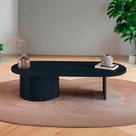 Mesa de Centro Ipê em Madeira Maciça Ébano Metal Preto Mesa de Centro Ipê em Madeira Maciça Ébano Metal Preto