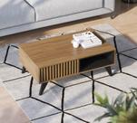 Mesa de Centro Jeri Com Nicho Interno Noce Milano/ Preto Fosco - Colibri Mesa de Centro Jeri Com Nicho Interno Noce Milano/ Preto Fosco - Colibri