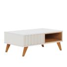 Mesa de Centro Jeri Ripada Off White/Freijó - PR Móveis