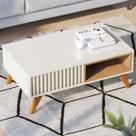 Mesa de Centro Lagos 1 Nicho Off White/Freijó - Pnr Móveis