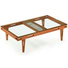 Mesa de Centro Los Ozki 120 cm Madeira Eucalipto Cedro Corda Redonda Rami e Tampo de Vidro