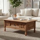 Mesa De Centro Madeira Maciça 1 Gaveta