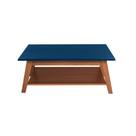 Mesa de Centro Madeira Maciça New Veneza Azul Petróleo
