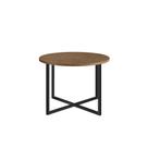 Mesa de Centro Média Estilo Industrial Vermont Base Metálica Preto A05 - D'Rossi