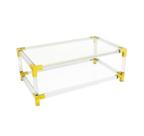 Mesa de Centro Metal Dourado Fino Design Acrilico Luxo Mesa de Centro Metal Dourado Fino Design Acrilico Luxo