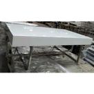 Mesa de Centro Moderno Metal Prateado Tampo Branco