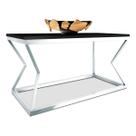 Mesa De Centro Mond Retangular Tampo Mdf Sala Decoração Branca/Preto Mesa De Centro Mond Retangular Tampo Mdf Sala Decoração Branca/Preto