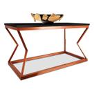 Mesa De Centro Mond Retangular Tampo Mdf Sala Decoração Cobre/Preto Mesa De Centro Mond Retangular Tampo Mdf Sala Decoração Cobre/Preto