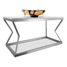 Mesa De Centro Mond Retangular Tampo Mdf Sala Decoração Prata/Branca Mesa De Centro Mond Retangular Tampo Mdf Sala Decoração Prata/Branca