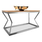 Mesa De Centro Mond Retangular Tampo Mdf Sala Decoração Prata/Jade Mesa De Centro Mond Retangular Tampo Mdf Sala Decoração Prata/Jade