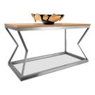 Mesa De Centro Mond Retangular Tampo Mdf Sala Decoração Prata/Jade Mesa De Centro Mond Retangular Tampo Mdf Sala Decoração Prata/Jade