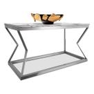 Mesa De Centro Mond Retangular Tampo Mdf Sala Decoração Prata/Vulcano Mesa De Centro Mond Retangular Tampo Mdf Sala Decoração Prata/Vulcano