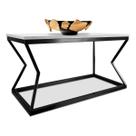 Mesa De Centro Mond Retangular Tampo Mdf Sala Decoração Preta/Branca Mesa De Centro Mond Retangular Tampo Mdf Sala Decoração Preta/Branca