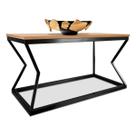 Mesa De Centro Mond Retangular Tampo Mdf Sala Decoração Preta/Jade Mesa De Centro Mond Retangular Tampo Mdf Sala Decoração Preta/Jade