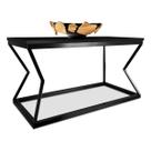 Mesa De Centro Mond Retangular Tampo Mdf Sala Decoração Preta/Preta Mesa De Centro Mond Retangular Tampo Mdf Sala Decoração Preta/Preta