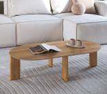 Mesa de Centro Orgânica 120cm Chanfrada Pé Madeira 28017 Artesano