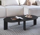 Mesa de Centro Orgânica 120cm Chanfrada Pé Madeira Móvel na Caixa