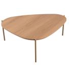 Mesa de Centro Orgânica Artesano 77 cm (Largura) em MDP Hanover (Mel) e Pés em Aço Dourado