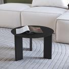 Mesa de Centro Orgânica Chanfrado Pé Madeira Complementos Preto