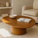 Mesa de Centro orgânica Laminado Amadeirado Para Salas Luxo