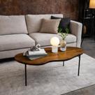 Mesa De Centro Orgânica Para Sala de Estar Ambientes De Recepção Rustico Estilo Industrial