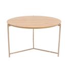 Mesa de Centro Oriente Redonda Nacional Móveis 61 cm (largura) Tampo MDF Amêndoa Base Metal Champanh