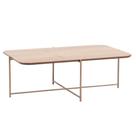 Mesa de Centro Oriente Retangular Nacional Móveis 92 cm (larg) Tampo MDF Amêndoa Base Metal Champanh