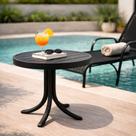 Mesa de Centro ou Lateral Ripada Alumínio 55cm Área Externa