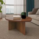 Mesa de Centro Oval 76cm MDF/MDP Delta Marrom Cedro Mesa de Centro Oval 76cm MDF/MDP Delta Marrom Cedro