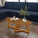 Mesa de Centro Oval Classic Tebarrot Nature Pes Madeira Amêndoa