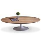 Mesa de Centro Oval Imatra Tampo Madeira Imbuia Base Saarinen em Alumínio Preto 140x70cm - 69111 Mesa de Centro Oval Imatra Tampo Madeira Imbuia Base Saarinen em Alumínio Preto 140x70cm - 69111