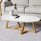 Mesa de Centro Oval para Sala Manila Branco Mesa de Centro Oval para Sala Manila Branco