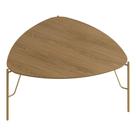 Mesa de Centro Para Sala de Estar Alta Pés Industrial Dourado Alef I03 Louro - Lyam Decor