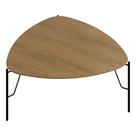 Mesa De Centro Para Sala De Estar Alta Pés Industrial Preto Alef I03 Louro - Lyam Decor