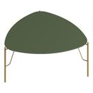 Mesa De Centro Para Sala De Estar Baixa Pés Industrial Dourado Alef I03 Musgo - Lyam Decor
