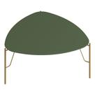 Mesa de Centro Para Sala de Estar Baixa Pés Industrial Dourado Alef I03 Musgo - Lyam Decor