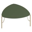 Mesa de Centro Para Sala de Estar Baixa Pés Industrial Dourado Alef I03 Musgo - Lyam Decor