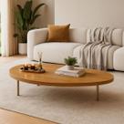 Mesa de Centro para Sala de Estar Moderna Organico Tampo MDF