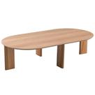 Mesa De Centro Para Sala De Estar Oval Pés Madeira Bulat A03 Hanover Roble - Lyam Decor