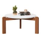 Mesa De Centro Para Sala Estar Redonda Madeira Orgânica Luxo