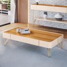 Mesa de Centro Para Sala Pés de Aço Irena Off White/Cinamomo H01 - D'Rossi