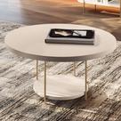 Mesa de Centro Para Sala Redonda Tampo MDF Pés Aço Allure B01 Off White - Lyam Decor Mesa de Centro Para Sala Redonda Tampo MDF Pés Aço Allure B01 Off White - Lyam Decor