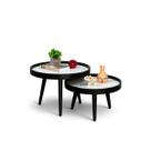 Mesa de Centro Pé Palito Decorativa Redonda Preta Sala Estar Mesa de Centro Pé Palito Decorativa Redonda Preta Sala Estar