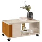 Mesa de Centro Pratica com Rodízios Edn Cor Off White Cedro Mesa de Centro Pratica com Rodízios Edn Cor Off White Cedro