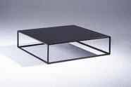 Mesa de Centro Quadrada 97cm Preta 100% MDF Base em Metal
