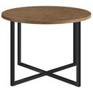 Mesa de Centro Redonda Artesano 50 cm (largura) em MDP Vermont Estrutura Metálica em Aço Preto