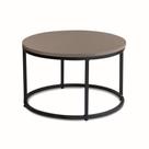 Mesa de Centro redonda Kira Preto com tampo Cinza Gianduia Mesa de Centro redonda Kira Preto com tampo Cinza Gianduia