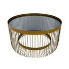 Mesa de Centro Redonda Metal Aramado Design Moderno Circulo