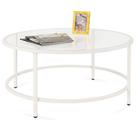 Mesa de centro redonda moderna con tapa de vidrio de 90 cm Best Choice Products